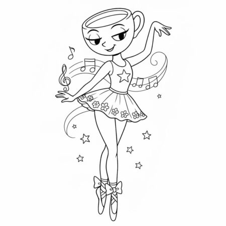 Ballerina Cappuccina dançando (Desenho para Colorir)