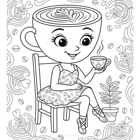 Ballerina Cappuccina encantadora (Desenho para Colorir)