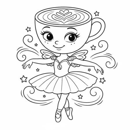 Ballerina Cappuccina encantadora (Desenho para Colorir)