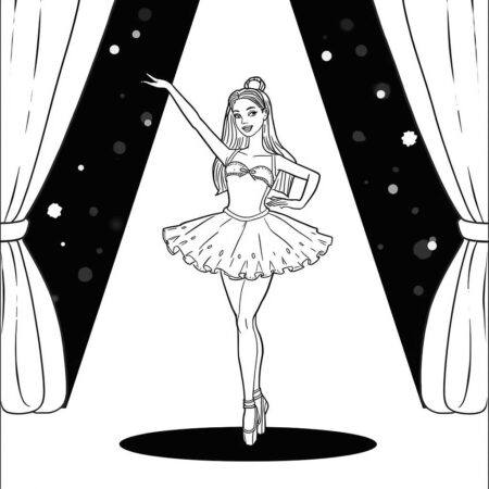 Barbie Bailarina Graciosa (Desenho para Colorir)
