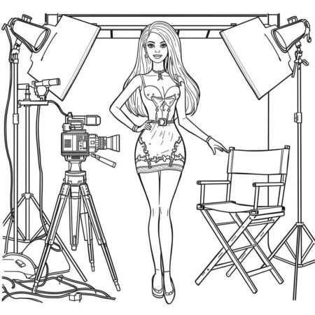 Barbie Estrela do Cinema (Desenho para Colorir)