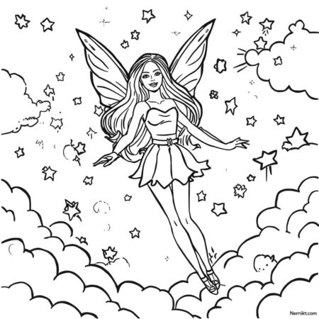 Barbie Magica dos Sonhos (Desenho para Colorir)