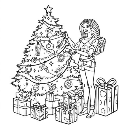 Barbie e a Magia do Natal (Desenho para Colorir)