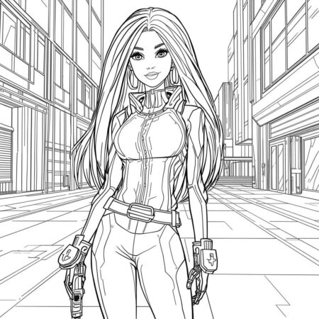 Barbie e a Moda do Futuro (Desenho para Colorir)