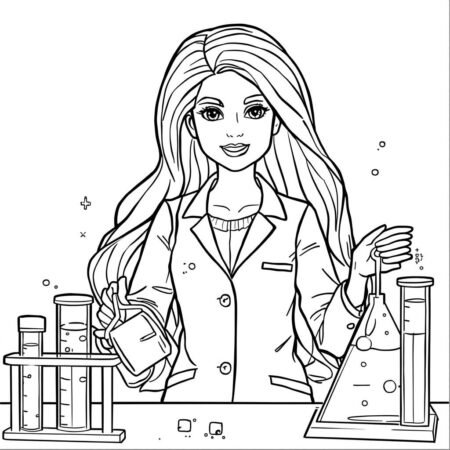 Barbie e o Mundo da Ciencia (Desenho para Colorir)