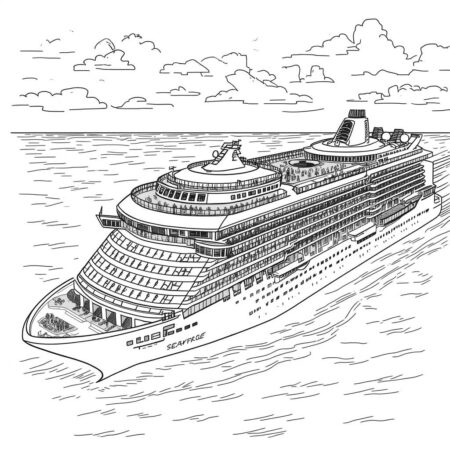 Barco de Cruzeiro Luxuoso (Desenho para Colorir)