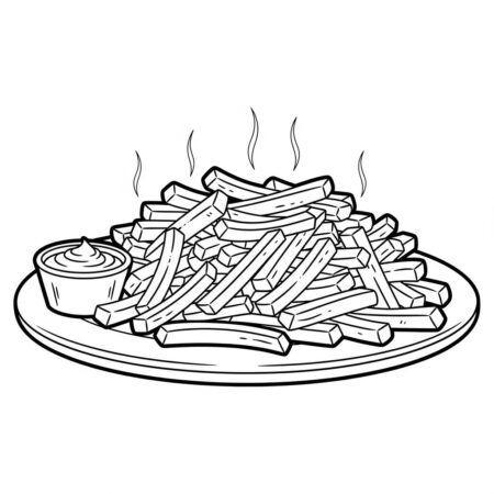 Batata Frita Crocante (Desenho para Colorir)