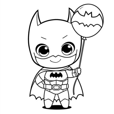 Batman Kawaii (Desenho para Colorir)