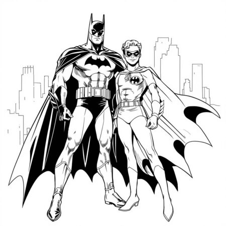 Batman e Robin (Desenho para Colorir)