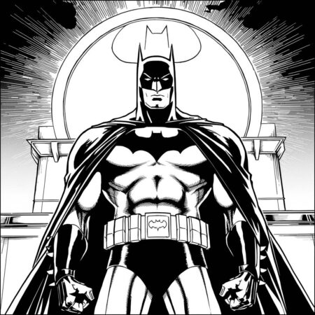 Batman e a Bat Sinal (Desenho para Colorir)