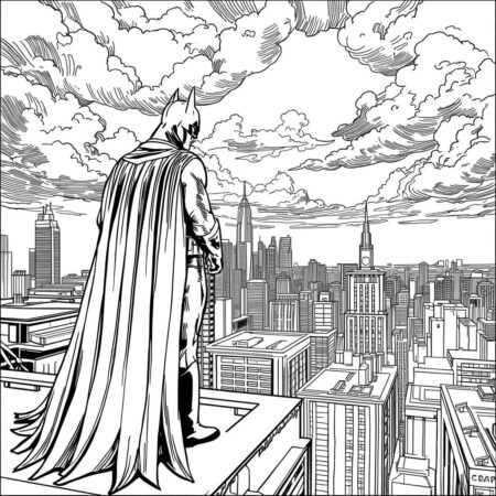 Batman e a Cidade (Desenho para Colorir)