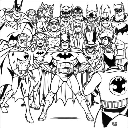 Batman e os Bandidos (Desenho para Colorir)