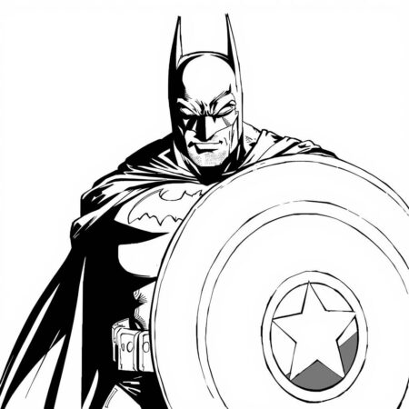 Batman e seu Escudo (Desenho para Colorir)