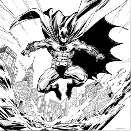 Batman em Acao (Desenho para Colorir)