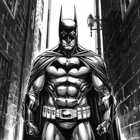 Batman em Estilo Realista (Desenho para Colorir)