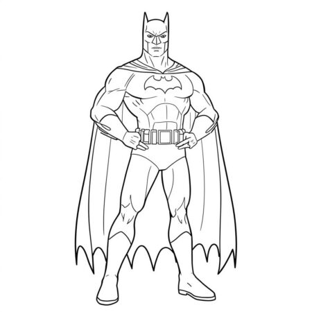 Batman em Estilo Simples (Desenho para Colorir)