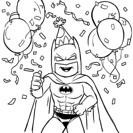 Batman em Festa (Desenho para Colorir)