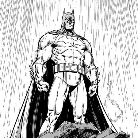Batman na Tempestade (Desenho para Colorir)