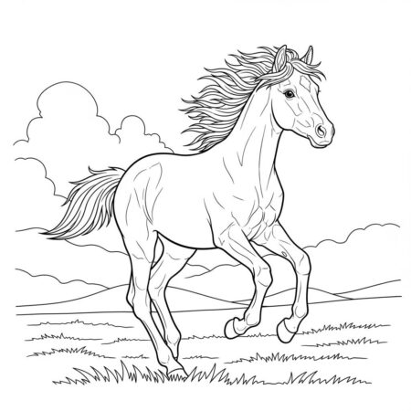 Bebe Cavalo Correndo (Desenho para Colorir)