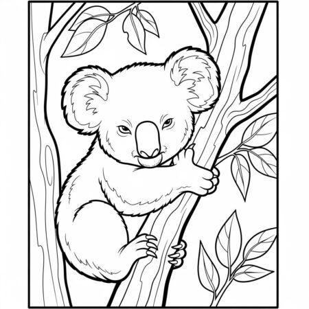 Bebe Coala Aconchegante (Desenho para Colorir)