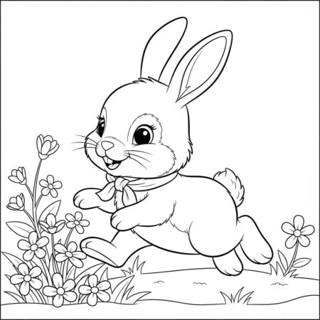 Bebe Coelho Feliz (Desenho para Colorir)