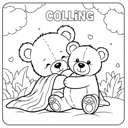 Bebe Ursinho Aconchegante (Desenho para Colorir)