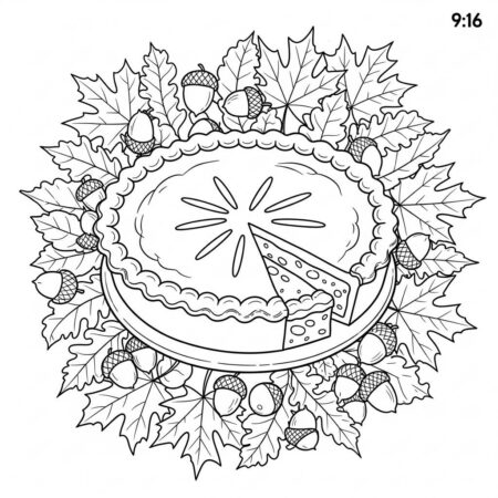 Bolo de Abobora de Acao de Gracas (Desenho para Colorir)