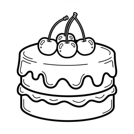 Bolo de Chocolate Simples (Desenho para Colorir)