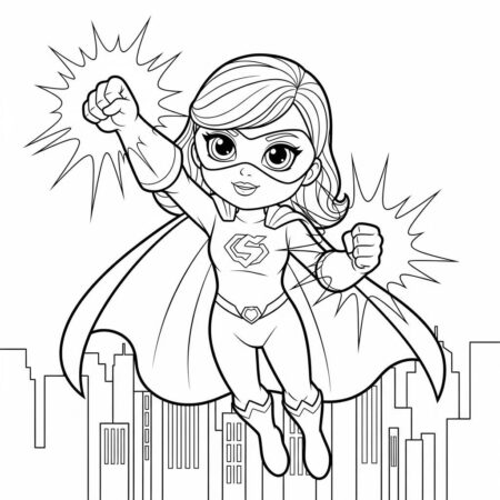 Boneca de Acao Superheroina (Desenho para Colorir)