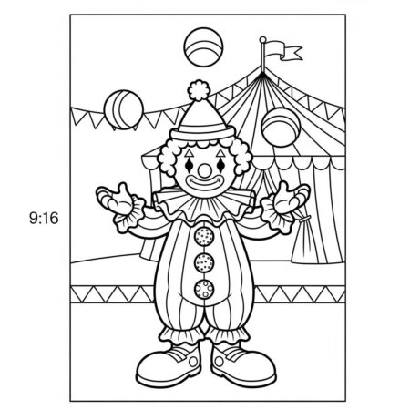 Boneca de Circo Divertida (Desenho para Colorir)