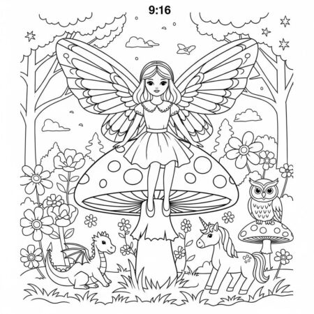 Boneca de Conto de Fadas (Desenho para Colorir)