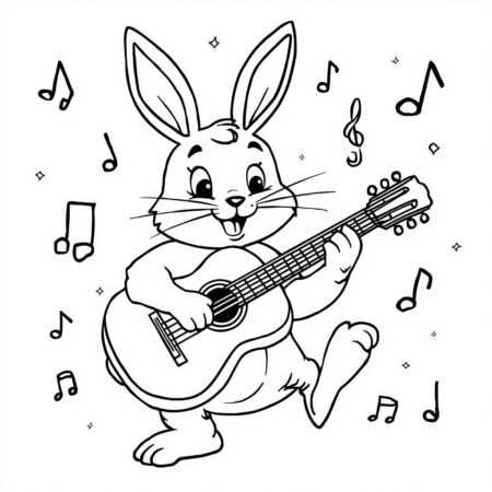 Bonnie Guitar Playing (Desenho para Colorir)