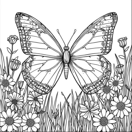 Borboleta colorida Para Meninas (Desenho para Colorir)