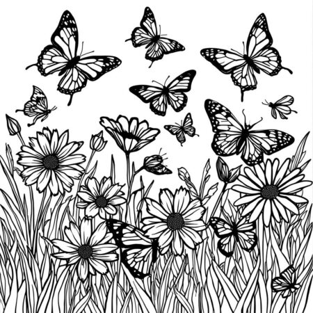 Borboletas Coloridas (Desenho para Colorir)