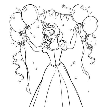 Branca de Neve Festiva (Desenho para Colorir)