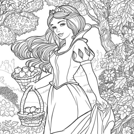 Branca de Neve Realista (Desenho para Colorir)