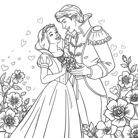 Branca de Neve e Principe (Desenho para Colorir)