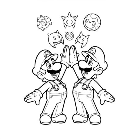 Bros em Acao (Desenho para Colorir)