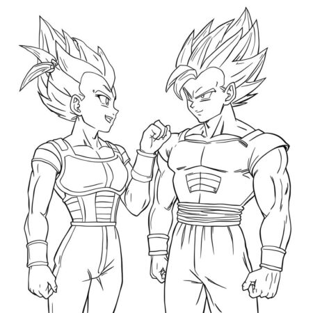 Bulma e Vegeta (Desenho para Colorir)
