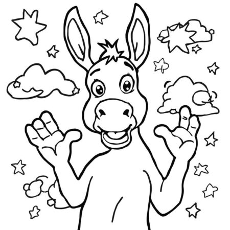 Burro Engracado (Desenho para Colorir)