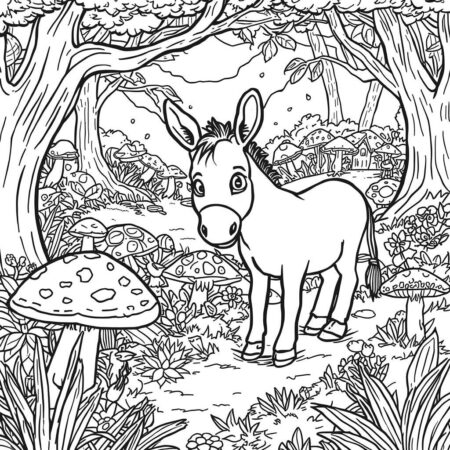 Burro e Aventura (Desenho para Colorir)