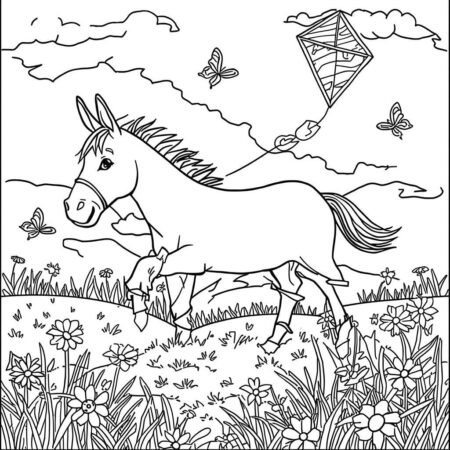 Burro e Vento (Desenho para Colorir)