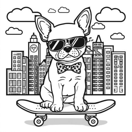 Cachorrinha fashion Para Meninas (Desenho para Colorir)