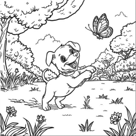 Cachorrinho Brincalhao (Desenho para Colorir)