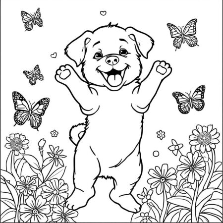 Cachorrinho Feliz (Desenho para Colorir)