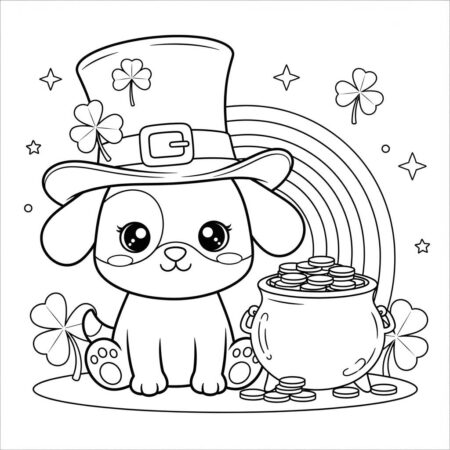 Cachorrinho Kawaii (Desenho para Colorir)