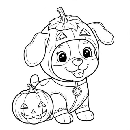 Cachorrinho de Halloween (Desenho para Colorir)