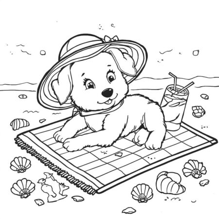 Cachorrinho e Ferias (Desenho para Colorir)
