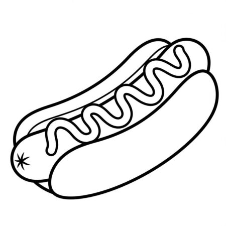 Cachorro Quente Classico (Desenho para Colorir)