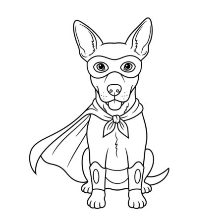 Cachorro de Fantasia de Halloween (Desenho para Colorir)